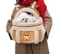 Tiajingzi Bag for transporting pets, plush moose shape pet bag, warm puppy backpack for on the go, for travel, hiking, plane, camping, indoor, winter