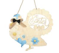 Tiajingzi Door Decoration Sign - Easter Chicken Shape Rustic Decoration for Home - Spring Wreath Welcome Sign for Spring Time, for Garden, Balcony, Patio, Window & Decoration