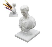 Tiajingzi Julius Caesar Desk Holder, Funny Resin Ides Of March Desk Pen Holder, Julius Caesar Bust Statue Holder, Creative Desk Organizers Marker Holder, Pencil Holder for Home, Dorm, Classroom