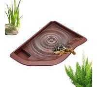 Tiajingzi Reptile Water Dish, Large Reptile Bathing Dish, Pool Large Landscape Bowl for Snakes Home Bearded Dragon Aquatic Climbing Pet Turtle Aquarium