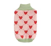 Tiajingzi Sweater for Dogs - Pet Clothes Dog Coat Pet Sweater,Winter Coat Knit, Cat Heart Dog Clothes, Turtleneck Pullover for Small Cats & Dogs