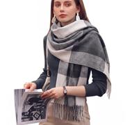 Tiakay Ladies Long Soft Warm Scarves Extra Large Winter Shawl Wrap Thick Warm Cashmere Feel with Tassels Tartan Check Pattern Ideal for Wedding Guest Evening Dress Christmas Gift