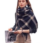 Tiakay Ladies Long Soft Warm Scarves Extra Large Winter Shawl Wrap Thick Warm Cashmere Feel with Tassels Tartan Check Pattern Ideal for Wedding Guest Evening Dress Christmas Gift