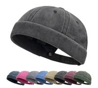 Tiakay Mens Docker Cap Vintage Brimless Sailor Hat Beanie Cap for Everyday Casual & Outdoor Wear