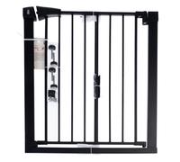 TIAKI Black Dog Gate with 7 cm Extension - Height 76 cm, width 75 to 82 cm