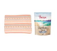 TIAKI Dog Accessory + 100g Purizon Dog Treat - 20% Off! * - Cosy Blanket with Nordic Winter Pattern (Size L: 200 x 150 cm) + Superfoods Salmon with Herring, Carrots & Blackberries (100g)