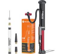 Tiakia Mini Bicycle Pump with Pressure Gauge 220PSI for Presta Schrader Dunlop