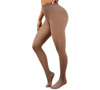 Tialfas Fleece Lined Tights Women, Thermal Warm Tight That Look Sheer Fake Translucent Pantyhose Stretch Thick Leggings High Waisted Cozy Fleece-Lined Stocking for Winter