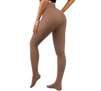 Tialfas Fleece Stockings for Women, Thermal Warm Lined Tights, Winter Pantyhose, Tight That Look Sheer Fake Translucent Stretch Thick Leggings High Waisted Cozy Fleece-Lined Stocking