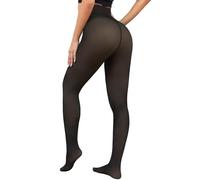 Tialfas Fleece Stockings for Women, Thermal Warm Lined Tights, Winter Pantyhose, Tight That Look Sheer Fake Translucent Stretch Thick Leggings High Waisted Cozy Fleece-Lined Stocking