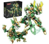 TIALLOW Dragon Rising Mech Building Sets for Adults, 2 in 1 Mecha Suit with Transforming Robot Building Blocks Toys Transforming Action Figures Models for Kids