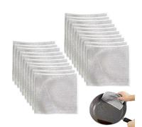 TiamaraEon 20PCS Multipurpose Wire Dishwashing Rags For Wet And Dry, Wire Dish Cleaning Rags Kitchen Cleaning Wire Dish Towels Reusable and Non-Scratch Cleaning Cloths For Home Kitchen(Silver)