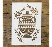 TIAMECH A4 Ancient Gr mphora Vase Olive Branch Stencil for Painting