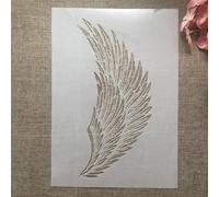 TIAMECH A4 Eagle Wing Stencil for Painting on Wood Reusable Angel Wing Layering Stencil DIY Scrapbook Coloring Decorative Size 8.3 x 11.7inch Template