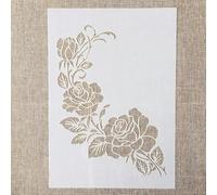 TIAMECH A4 Flower Bouquet Stencil for Painting on Wood Reusable Rose Layering Stencil DIY Scrapbook Coloring Decorative Size 8.3 x 11.7inch Templates