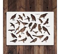 TIAMECH A4 Reusable Birds Stencil for Painting - Flock of Birds Layering Template, DIY Wall Art, Wood Furniture, Scrapbook & Crafts (8.3x11.7inch)