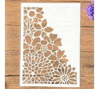 TIAMECH A4 Reusable Chrysanthemum Flower Stencil for Painting - Hollow Daisy Layering Template, DIY Wall Art, Wood Furniture, Scrapbook & Crafts (8.3x11.7inch)