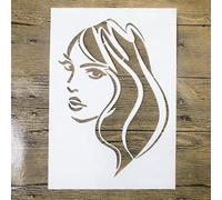 TIAMECH A4 Reusable Minimalist Abstract Woman Face Stencil for Painting