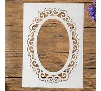 TIAMECH A4 Reusable Mirror Oval Frame Stencil for Painting