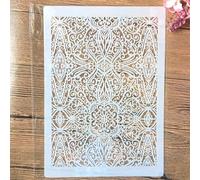 TIAMECH A4 Reusable Palace Texture Stencil for Painting - Vintage Geometry Graph Layering Template, DIY Wall Art, Wood Furniture, Scrapbook & Crafts (8.3x11.7inch)