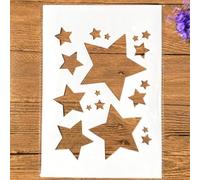 TIAMECH A4 Reusable Shinning Stars Stencil for Painting - Five-Pointed Stars Layering Template, DIY Wall Art, Wood Furniture, Scrapbook & Crafts (8.3x11.7inch)