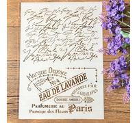 TIAMECH A4 Reusable Vintage Script French Words Stencil for Painting