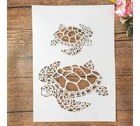 TIAMECH A4 Sea Turtle Stencil for Painting on Wood Reusable Layering Stencil DIY Scrapbook Coloring Decorative Size 8.3 x 11.7inch Templates
