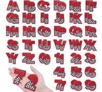 Tiamon 72 Pieces Iron On Patches Letters, A-Z Letters and 0-9 Numbers, 2 Inch Patches for Clothing Jackets Jeans Patch Hat Car DIY Crafts(Race Car)