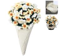 Tiamon Crochet Flower Blanket Finished Daisy Handmade Knitted Round Roll Up Blanket Creative Gifts for Women Girls Birthday Wedding Baby Shower Christmas Anniversary Funny Presents(35 Inch,Daisy)