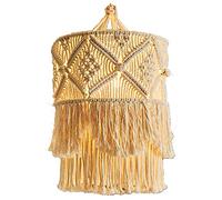 Tiamu VHU122 Knitted Macrame Lampshade Pendant Light for Living Room, Boho Lampshade, Ceiling Light, Shade Fitting, Warm White, Tapestry with Tassel, Wedding Background Wall