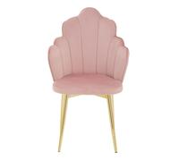 Tian Dining Chair - Set of 2 - Pink Velvet Fabric with Gold Legs