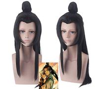 Tian Guan Ci Fu cospay Xie Lian Hua cheng Cosplay Costume Wig with Bun Halloween party BL Novel Tian Guan Ci Fu Black long wigs One Size yue shen 532