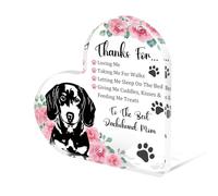 Tian Zhun Dachshund Gifts Sausage Dog Best Dog Mom Gifts for Women Dog Owner Dog Lovers Acrylic Heart Home Table Shelf Decor Mother Day Christmas Appreciation Gifts