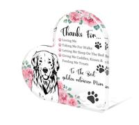 Tian Zhun Golden Retriever Gifts Best Dog Mom Gifts for Women Dog Owner Dog Lovers Acrylic Heart Home Table Shelf Decor Mother Day Christmas Appreciation Gifts