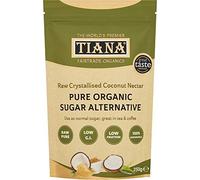 TIANA Fairtrade Organic Raw Crystallised Coconut Nectar, Sugar Alternative,250 gram (250g (Pack of 12))