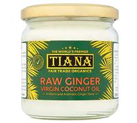 TIANA Fairtrade Organics Cold Pressed Coconut Oil with Ginger to enhance your cooking 350ml (Pack of 12)