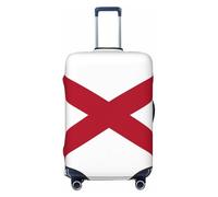 Tianbamxgdp Alabama State Flag Print Travel Luggage Cover Washabl Suitcase Protector Fits 18-32 Inch Case, Black, L