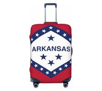 Tianbamxgdp Arkansas State Flag Print Travel Luggage Cover Washabl Suitcase Protector Fits 18-32 Inch Case, Black, S