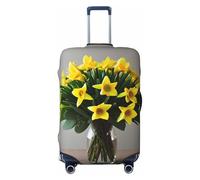 Tianbamxgdp Bouquet of Daffodils 1 Print Travel Luggage Cover Washabl Suitcase Protector Fits 18-32 Inch Case, Black, M
