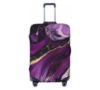 Tianbamxgdp Dark purple texture marble 1 Print Travel Luggage Cover Washabl Suitcase Protector Fits 18-32 Inch Case, Black, XL