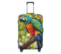Tianbamxgdp Fantastic Parrot Feather Print Travel Luggage Cover Washabl Suitcase Protector Fits 18-32 Inch Case, Black, S