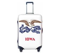 Tianbamxgdp Iowa state flag Print Travel Luggage Cover Washabl Suitcase Protector Fits 18-32 Inch Case, Black, L