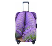 Tianbamxgdp Romantic Lavender Print Travel Luggage Cover Washabl Suitcase Protector Fits 18-32 Inch Case, Black, XL