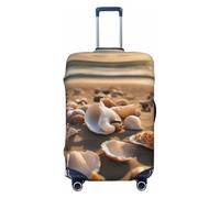 Tianbamxgdp Seashell Landscape On The Beach Print Travel Luggage Cover Washabl Suitcase Protector Fits 18-32 Inch Case, Black, XL