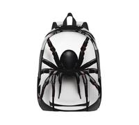 Tianbaozdp Black Spider Print Canvas Backpack Casual Daypack Laptop Backpack Women man Travel Bag Satchel
