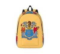 Tianbaozdp Flag of New Jersey Print Canvas Backpack Casual Daypack Laptop Backpack Women man Travel Bag Satchel