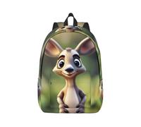 Tianbaozdp Funny Cartoon Kangaroo Zoo (1) Print Canvas Backpack Casual Daypack Laptop Backpack Women man Travel Bag Satchel