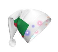 Tianbaozdp Italian flag Print Christmas Hat Novelty LED Shine Hat Colorful Santa Headwear Holiday Party Supplies