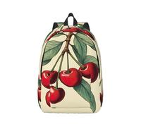 Tianbaozdp lovely sweet red cherry Print Canvas Backpack Casual Daypack Laptop Backpack Women man Travel Bag Satchel