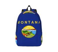 Tianbaozdp Montana State Flag Print Canvas Backpack Casual Daypack Laptop Backpack Women man Travel Bag Satchel